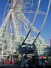 Four-car 30&nbsp;m tall drive-in Ferris wheel at Harbourfront, Toronto, Canada, in 2004