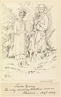 Original drawing of Teraura (Susan Young), made by Edward Fanshawe in 1849