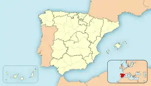 Location of Aceituna in Spain
