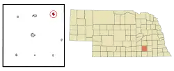 Location of Exeter, Nebraska