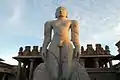 The 57 feet (17&nbsp;m) high Gommateshwara statue, Shravanabelagola
