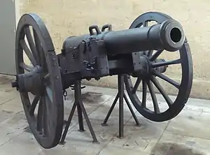 A 12-pounder Gribeauval cannon is located in Les Invalides in Paris, France.