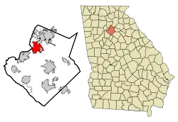 Location in Gwinnett County and the state of Georgia