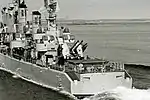 Swedish 12&nbsp;cm akan m/50 stern-turret on Destroyer HSwMS Halland (J18) 1960's.