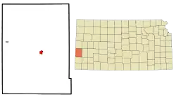 Location within Hamilton County and Kansas