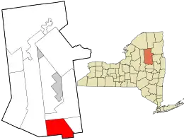 Location in Hamilton County and the state of New York.