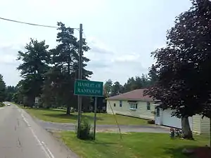 Signage along NY 241 for the hamlet of Randolph.