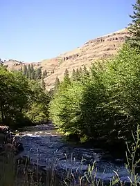 The South Fork of the Walla Walla River at Harris Park, 13 miles (21&nbsp;km) above Milton-Freewater, Oregon