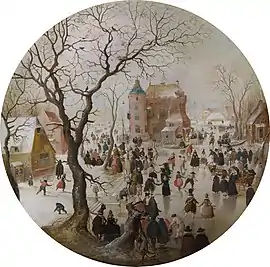 Avercamp, A Winter Scene with Skaters near a Castle, 1608–09, National Gallery, London