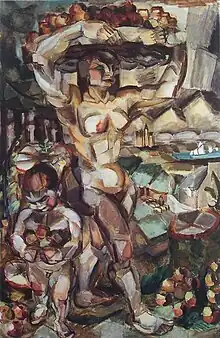 Henri Le Fauconnier, 1910–11, L'Abondance (Abundance), oil on canvas, 191 x 123&nbsp;cm, Gemeentemuseum Den Haag