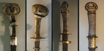 Hilts of Japanese straight swords, Kofun period, 6-7th century, Met Museum.