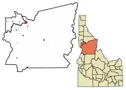 Location of Kamiah in Lewis County and Idaho County, Idaho.