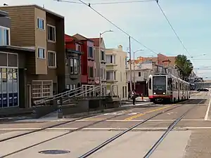 A train at Judah and 28th Avenue, 2018