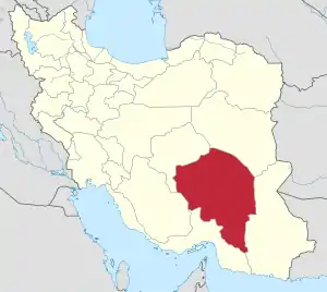 Location of Kerman province in&nbsp;Iran