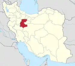 Location of Markazi province in&nbsp;Iran