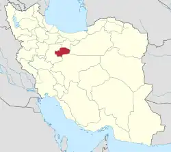 Location of Qom province in&nbsp;Iran