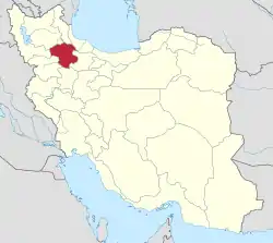 Location of Zanjan province in&nbsp;Iran