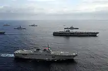 USS&nbsp;George Washington&nbsp;(CVN-73) and JS&nbsp;Hyūga&nbsp;(DDH-181)