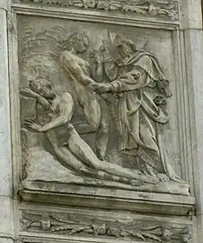 Creation of Eve relief, Jacopo della Quercia (c.&nbsp;1374–1438), Bologna Cathedral