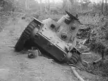 Japanese type 95 tank at Milne Bay after battle