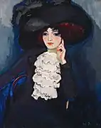 La Femme au Jabot (Woman with Frill), c.&nbsp;1911, oil on canvas, 98&nbsp;cm ×&nbsp;79&nbsp;cm (39&nbsp;in ×&nbsp;31&nbsp;in)