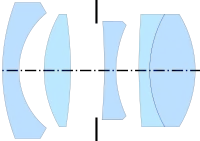 Kodak WA Ektanar (35&nbsp;mm f/3.5, 1941) by Kingslake & Stevens, from US Patent 2,341,385