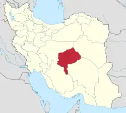 Location of Yazd province in&nbsp;Iran