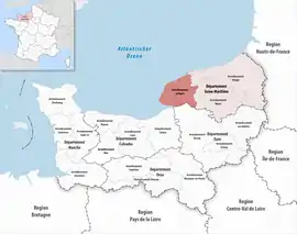 Location within the region Normandy