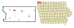 Location of Lester, Iowa
