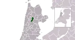 Highlighted position of Heerhugowaard in a municipal map of North Holland
