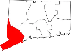 Map of Southwestern Connecticut