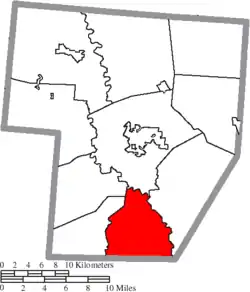 Location of Perry Township in Fayette County