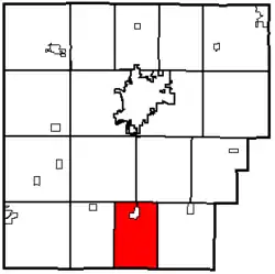 Location of Madison Township in Hancock County