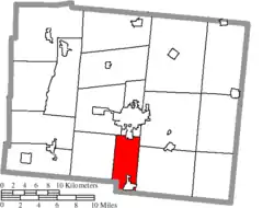 Location of Liberty Township in Logan County