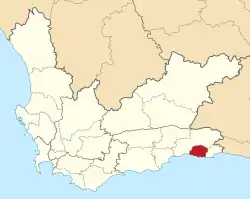 Location of Knysna within the Western Cape