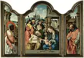 Triptych of the Adoration of the Magi, sold in 2007. Max height 59.5 cm (23.4 in)