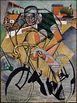 Jean Metzinger, 1911–1912, Au Vélodrome, oil, sand and collage on canvas, 130.4 × 97.1&nbsp;cm (51 1/2 x 38 1/4 in.)