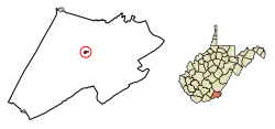 Location of Union in Monroe County, West Virginia.