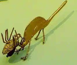 Zoomorphic tunjo in the Museo del Oro