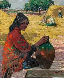 Mujer con Cántaro ("Woman with Jug"), Oil on cardboard, circa 1910. 41 x 33&nbsp;cm