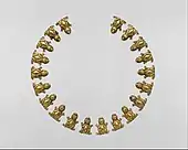 Frog-shaped necklace ornaments; 15th–early 16th century; gold; height: 2.1&nbsp;cm (0.83&nbsp;in); Metropolitan Museum of Art (New York City)