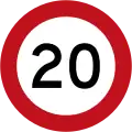 20&nbsp;km/h speed limit