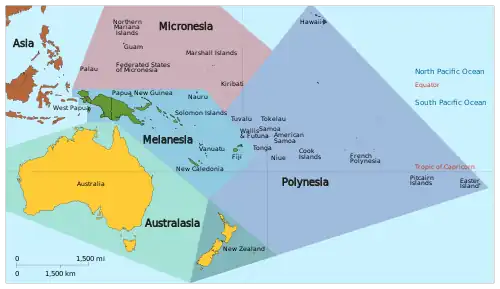 UN geoscheme for Oceania Australia and New Zealand Melanesia Micronesia Polynesia