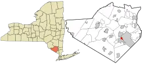 Location in Orange County and the state of New York.