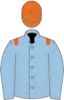 Light blue, orange epaulets and cap