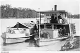 Image 16The Paddle Steamer P. S. Sapphire on the Murray River with a barge. (from Transport in South Australia)