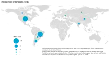 Production of soybeans (2018).mw-parser-output cite.citation{font-style:inherit;word-wrap:break-word}.mw-parser-output .citation q{quotes:"\"""\"""'""'"}.mw-parser-output .citation:target{background-color:rgba(0,127,255,0.133)}.mw-parser-output .id-lock-free a,.mw-parser-output .citation .cs1-lock-free a{background:url("//upload.wikimedia.org/wikipedia/commons/6/65/Lock-green.svg")right 0.1em center/9px no-repeat}.mw-parser-output .id-lock-limited a,.mw-parser-output .id-lock-registration a,.mw-parser-output .citation .cs1-lock-limited a,.mw-parser-output .citation .cs1-lock-registration a{background:url("//upload.wikimedia.org/wikipedia/commons/d/d6/Lock-gray-alt-2.svg")right 0.1em center/9px no-repeat}.mw-parser-output .id-lock-subscription a,.mw-parser-output .citation .cs1-lock-subscription a{background:url("//upload.wikimedia.org/wikipedia/commons/a/aa/Lock-red-alt-2.svg")right 0.1em center/9px no-repeat}.mw-parser-output .cs1-ws-icon a{background:url("//upload.wikimedia.org/wikipedia/commons/4/4c/Wikisource-logo.svg")right 0.1em center/12px no-repeat}.mw-parser-output .cs1-code{color:inherit;background:inherit;border:none;padding:inherit}.mw-parser-output .cs1-hidden-error{display:none;color:#d33}.mw-parser-output .cs1-visible-error{color:#d33}.mw-parser-output .cs1-maint{display:none;color:#3a3;margin-left:0.3em}.mw-parser-output .cs1-format{font-size:95%}.mw-parser-output .cs1-kern-left{padding-left:0.2em}.mw-parser-output .cs1-kern-right{padding-right:0.2em}.mw-parser-output .citation .mw-selflink{font-weight:inherit}World Food and Agriculture – Statistical Yearbook 2020. Rome: FAO. 2020. doi:10.4060/cb1329en. ISBN&nbsp;978-92-5-133394-5. S2CID&nbsp;242794287.