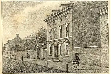 The third presidential mansion, President's House in Philadelphia, occupied by Washington from November 1790&nbsp;– March 1797. Occupied by Adams: March 1797&nbsp;– May 1800.