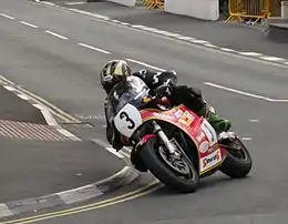 Michael Dunlop (3) Suzuki — Evening Practice Parliament Square, Ramsey 21 August 2013