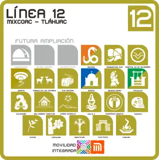 Scheme of the Mexico City Metro Line 12